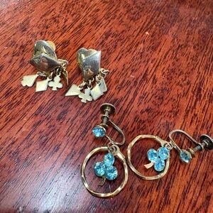 2 pair of lucky clip/ screw back earrings